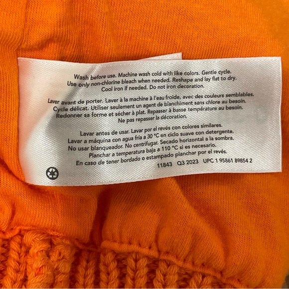 Carter's Halloween Pumpkin Knit Hat - Orange and Green - Picture 6 of 7